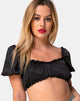 Immagine di Morgan Crop Top in raso nero