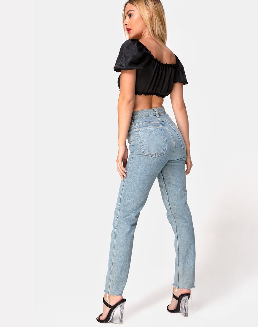 Immagine di Morgan Crop Top in raso nero