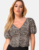 Immagine di Moria Top in Rar Leopard Brown