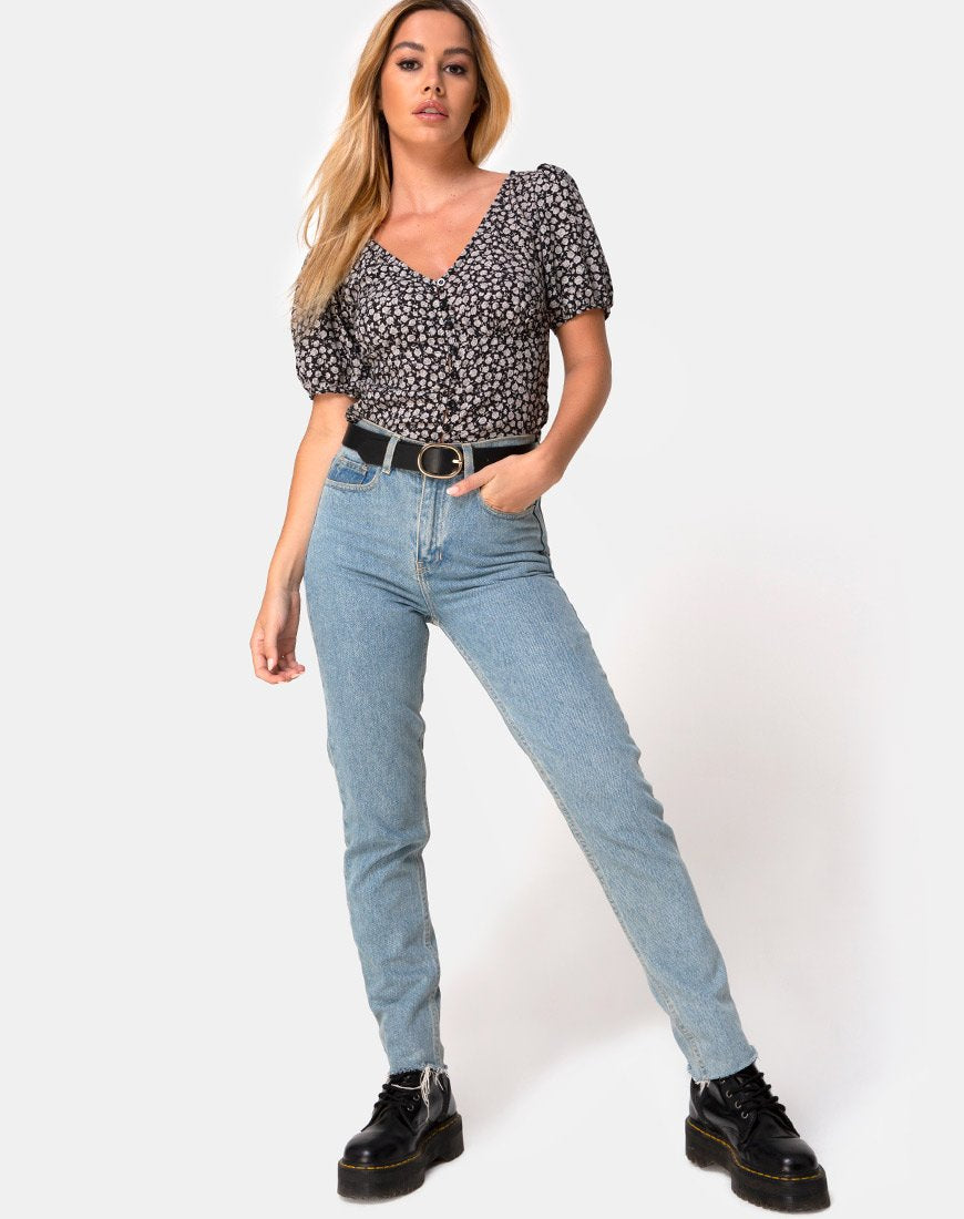 Immagine di Moria Top in Ditsy Rose Nero