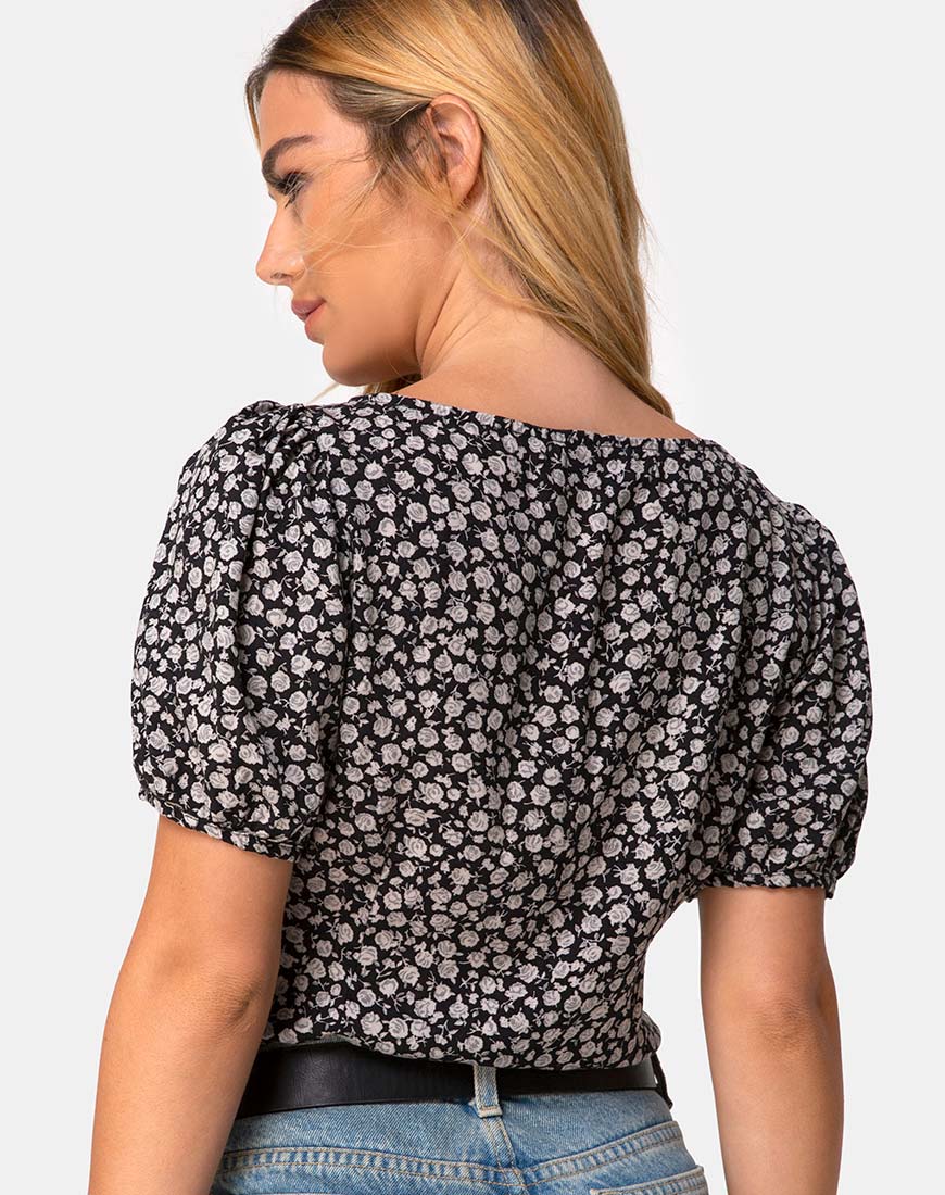 Top Moria in Ditsy Rose Nero