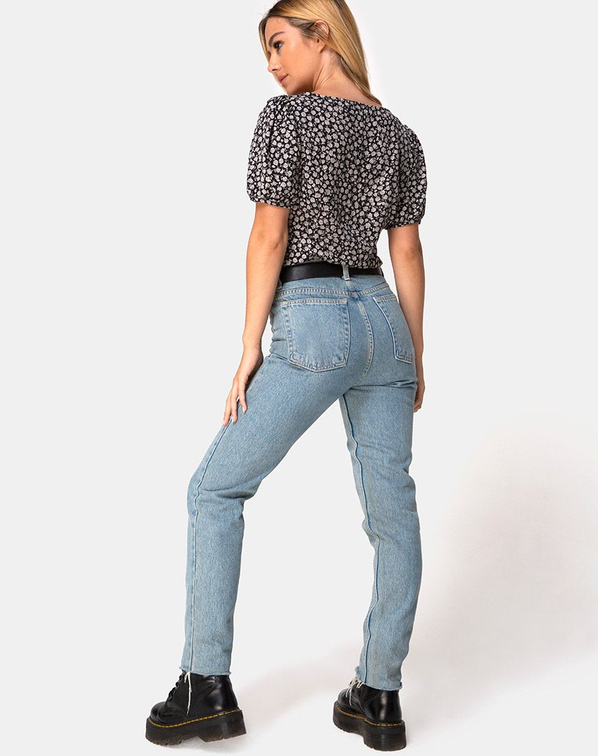 Immagine di Moria Top in Ditsy Rose Nero