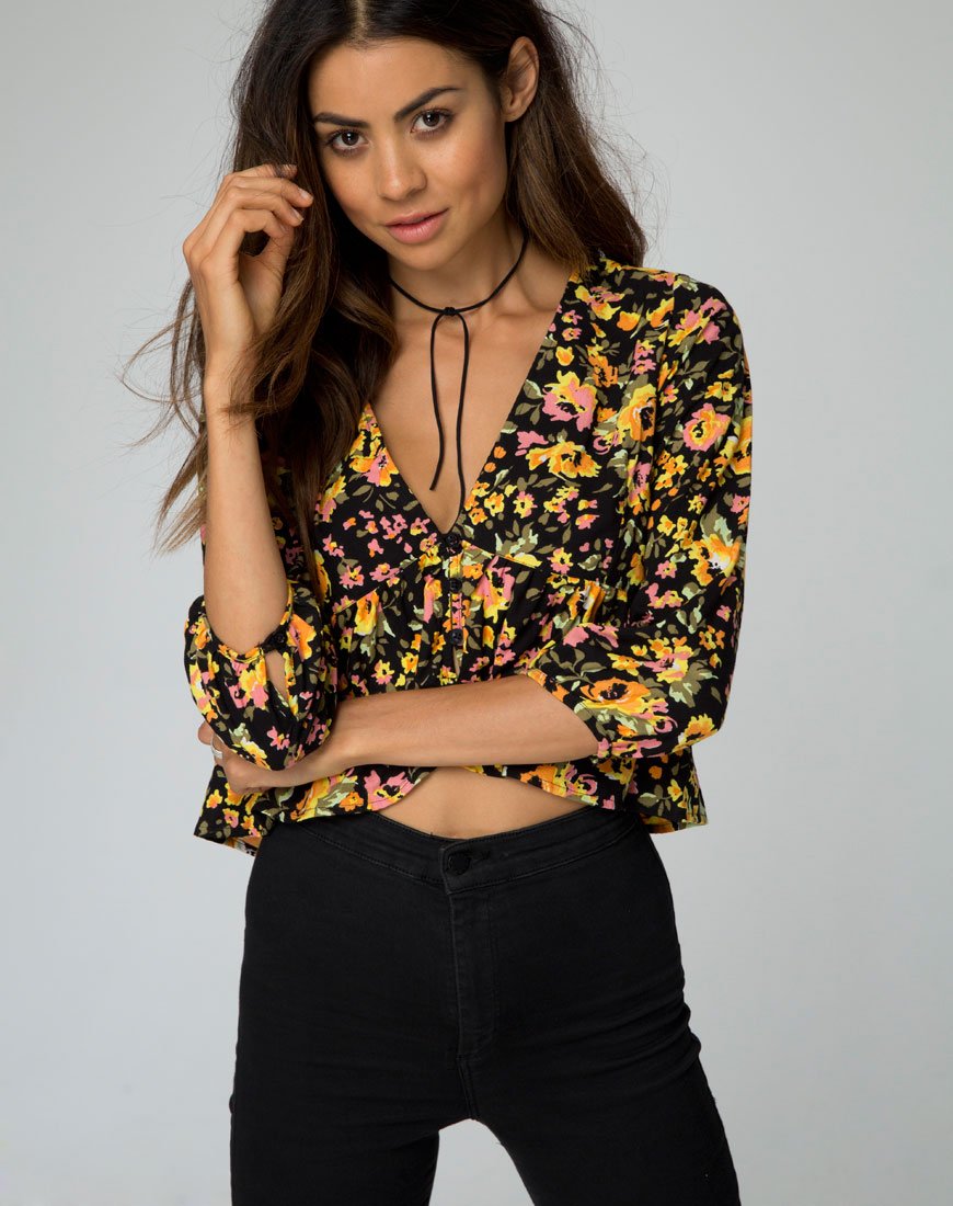 Top Mosca Plunge in Agatha Flower