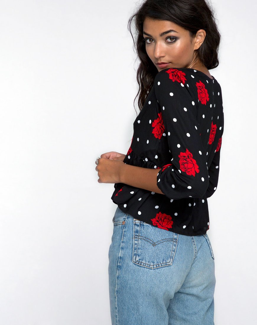 Top Mosca Plunge in Cuban Rose