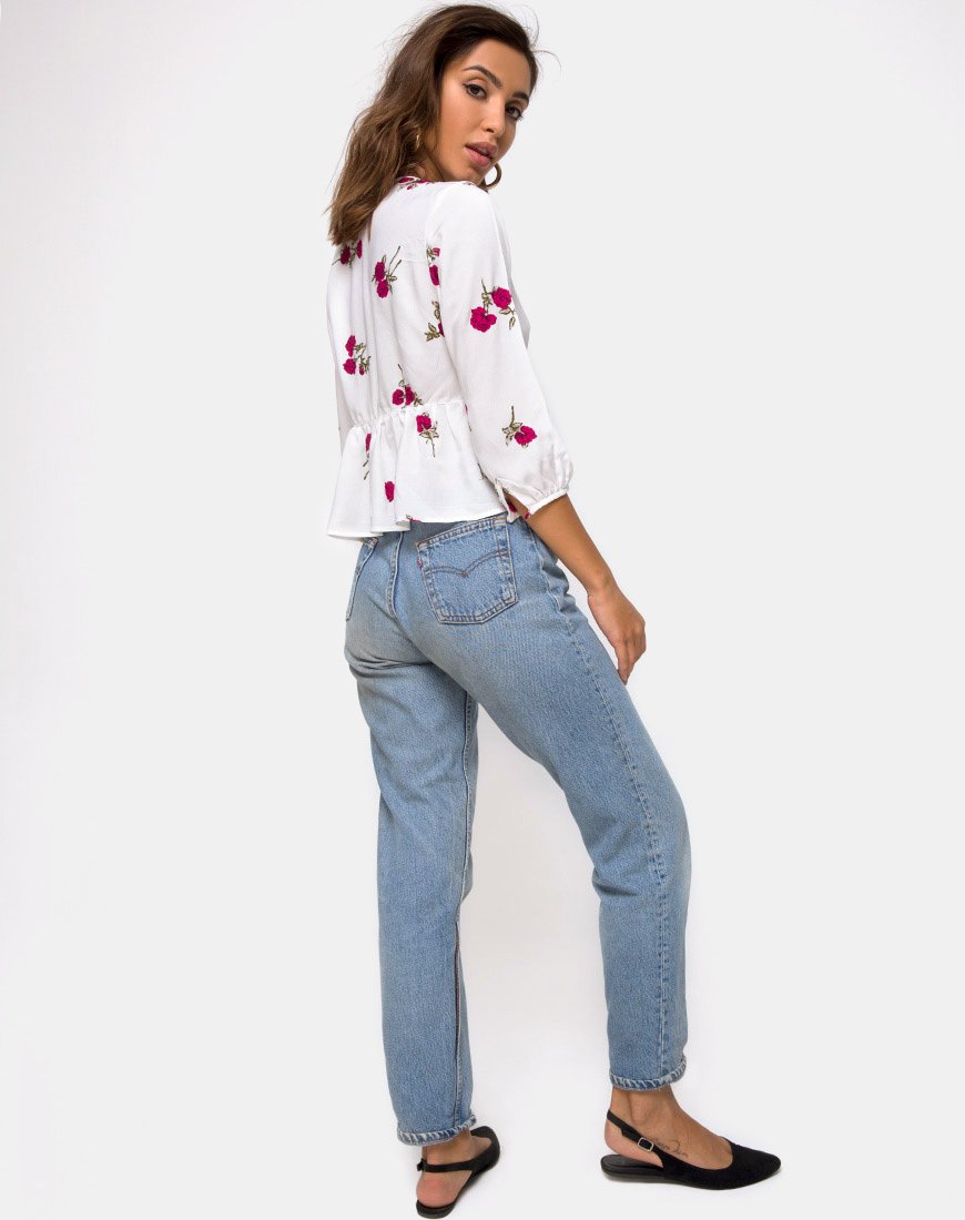 Immagine di Mosca Plunge Top in Grunge Rose Ivory