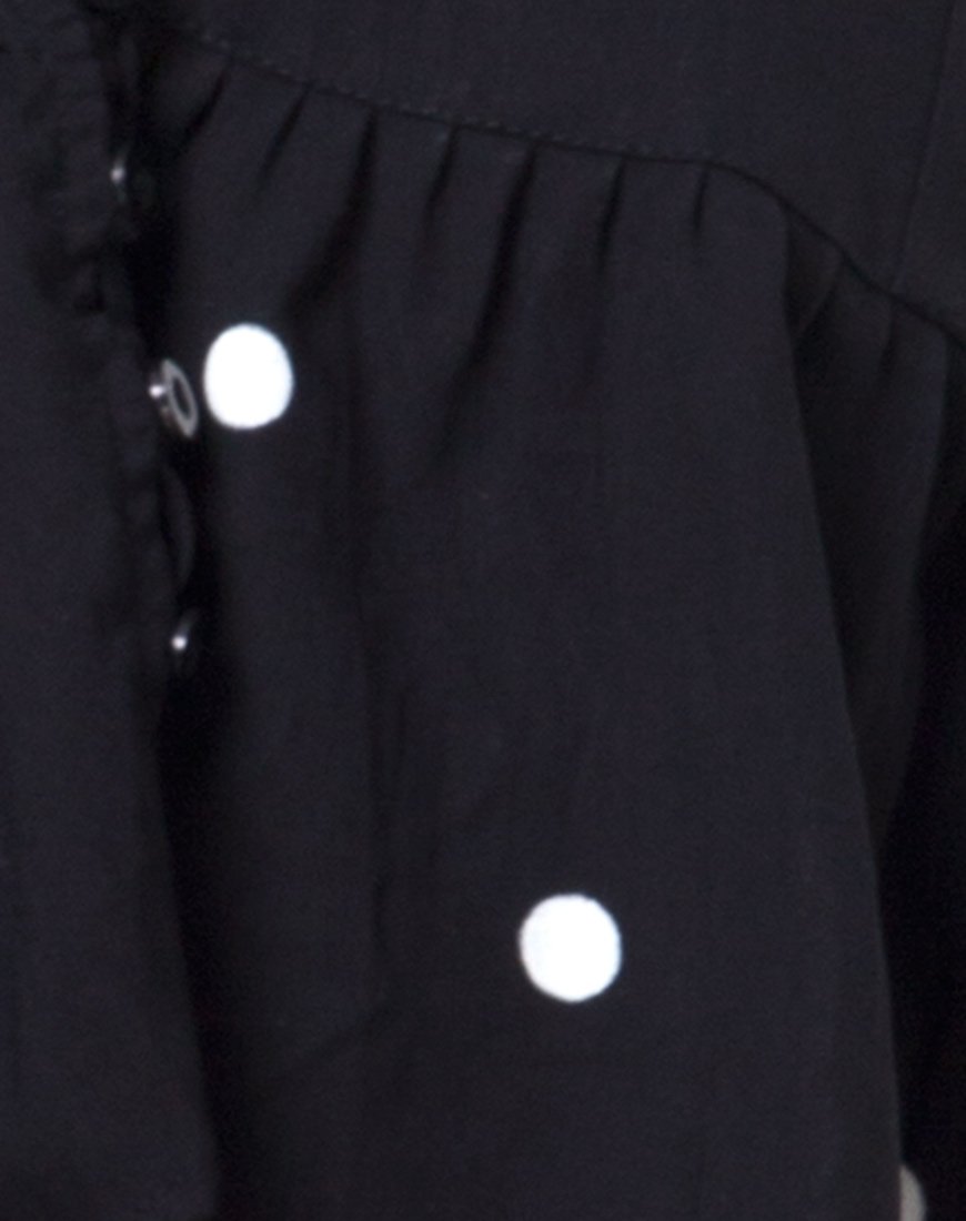 Immagine di Mosca Top in Polkadot Bianco e Nero