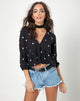 Immagine di Mosca Top in Polkadot Bianco e Nero