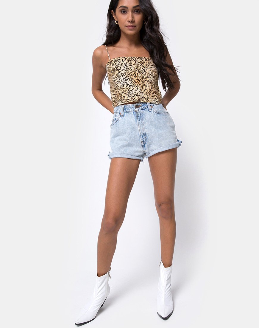 Immagine di Mosley Crop Top in mini tigre marrone
