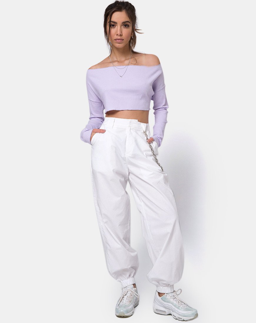 Immagine di Moss Crop Jumper in Lilac Rib