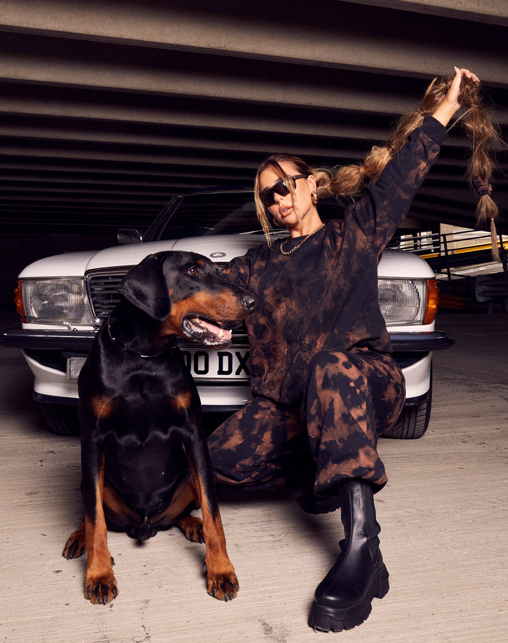 Felpa Glo in Black Rust Tie Dye