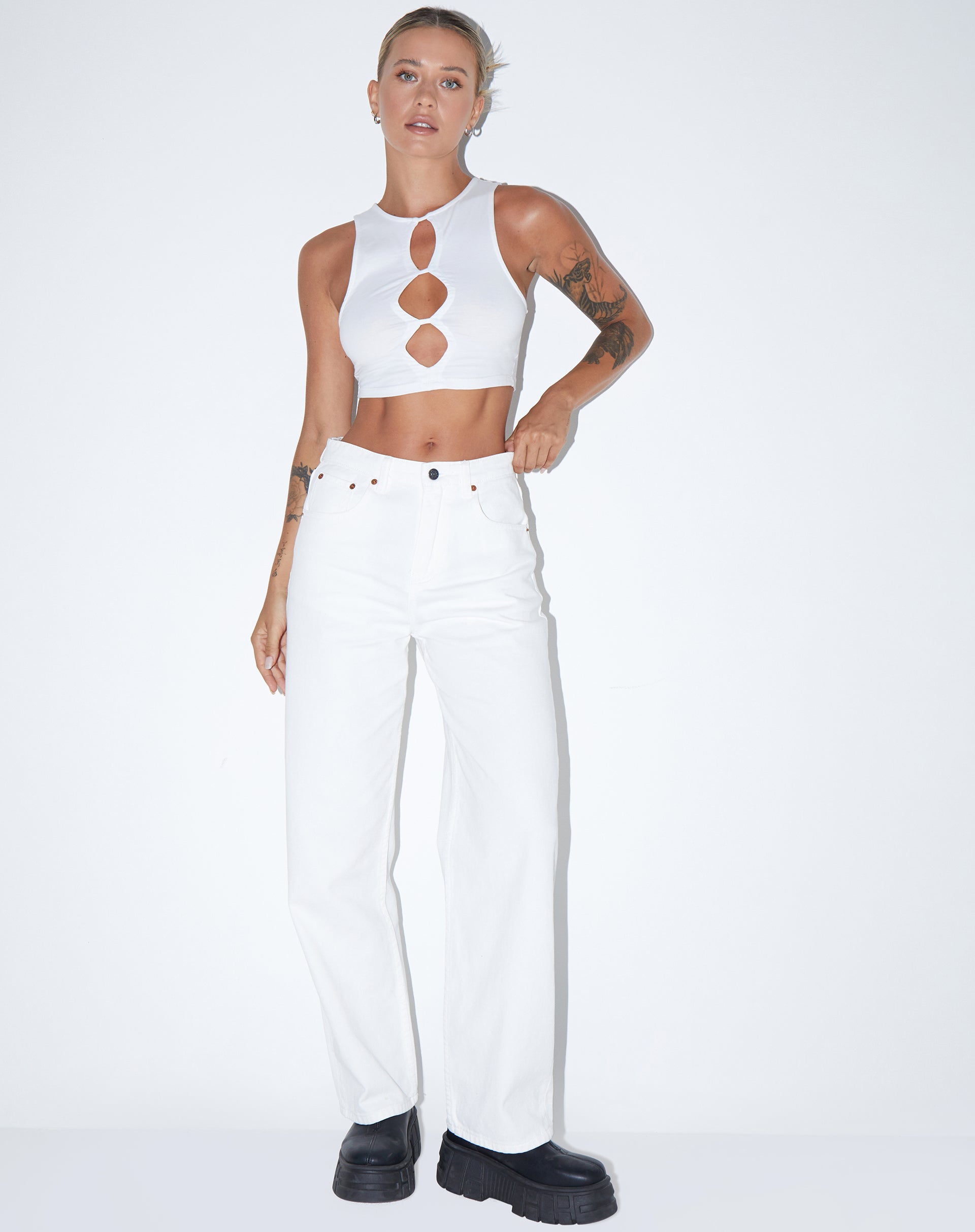 immagine di Danica Crop Top in lycra bianca
