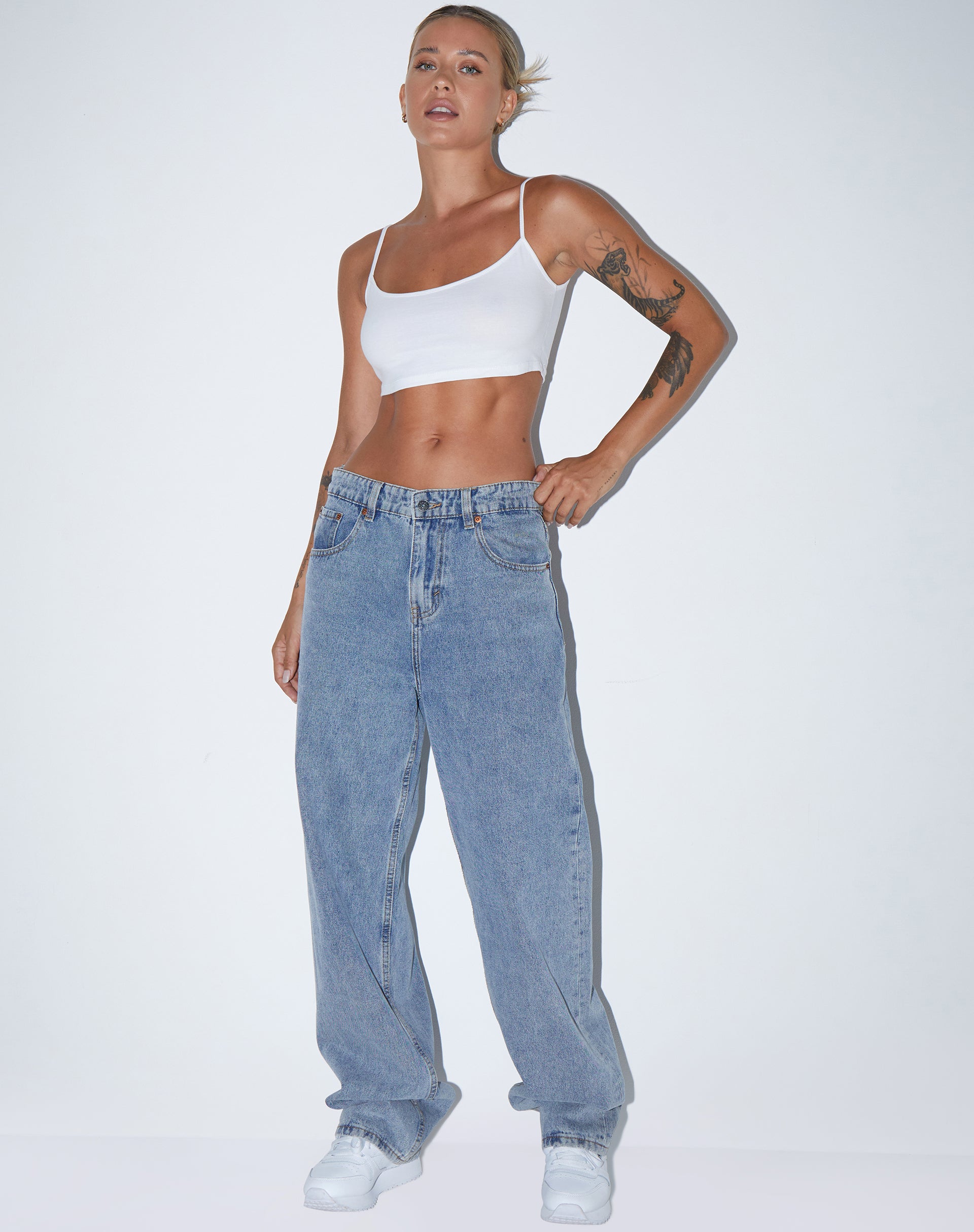 Immagine di Keenan Crop Top in lycra bianco
