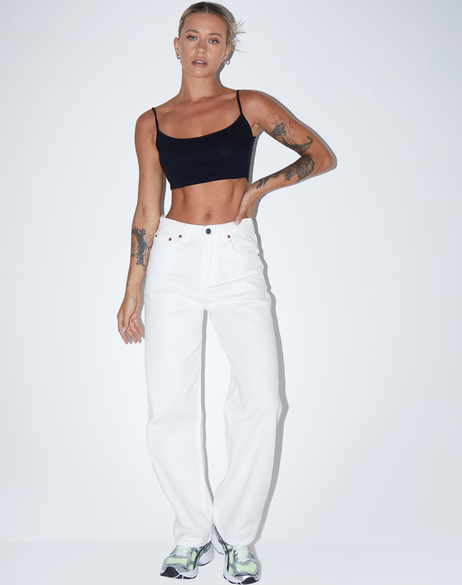Immagine di Keenan Crop Top in Lycra Nero