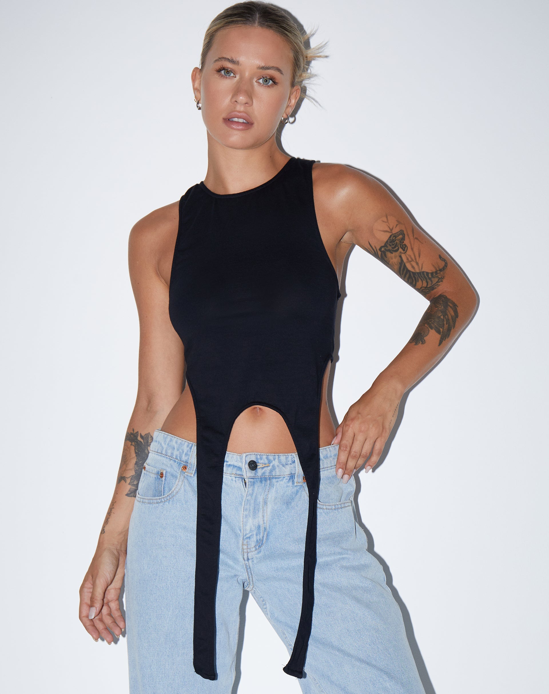 Immagine di Ursula Gilet Top in Lycra Nero