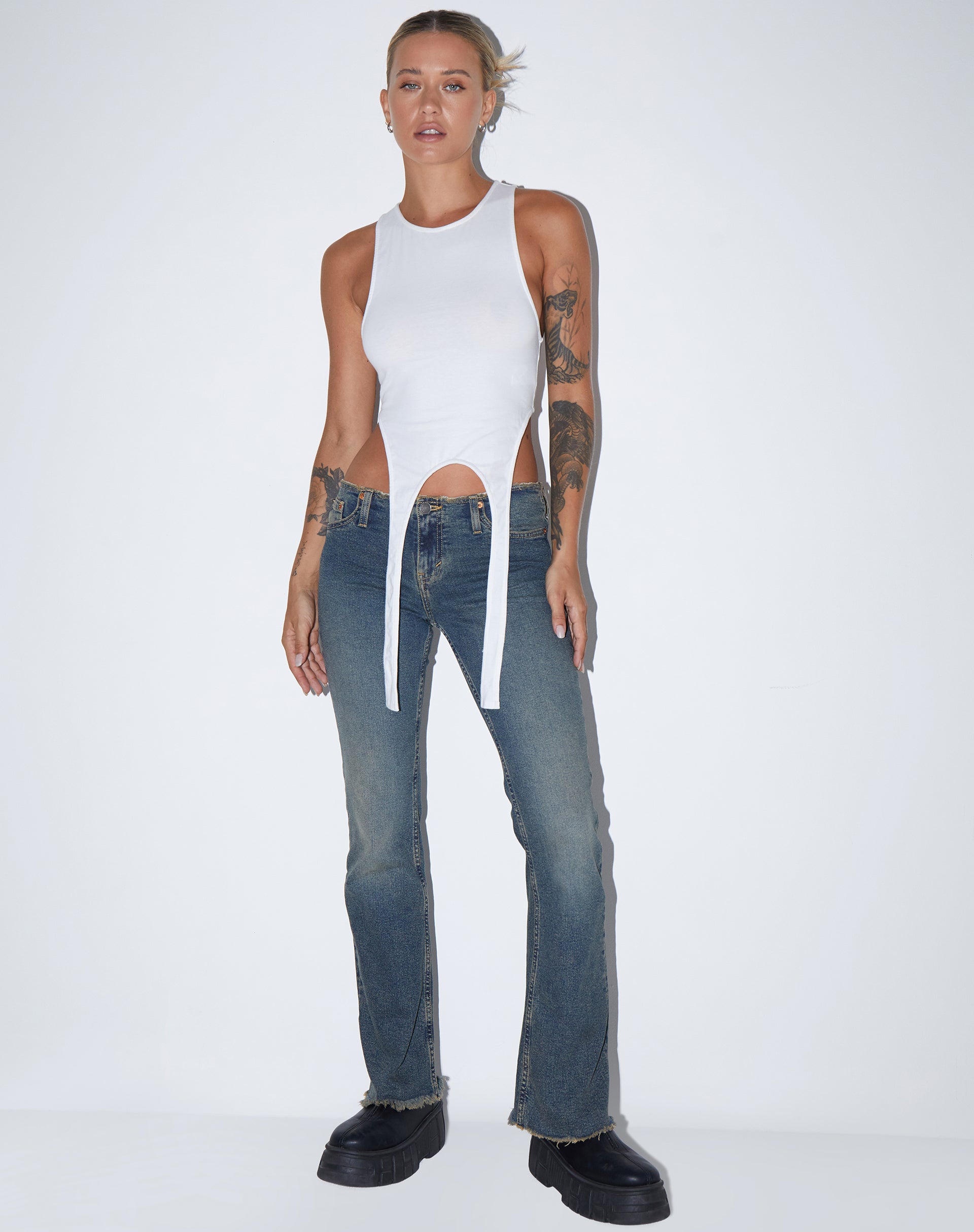 Immagine di Ursula Gilet Top in Lycra Bianco
