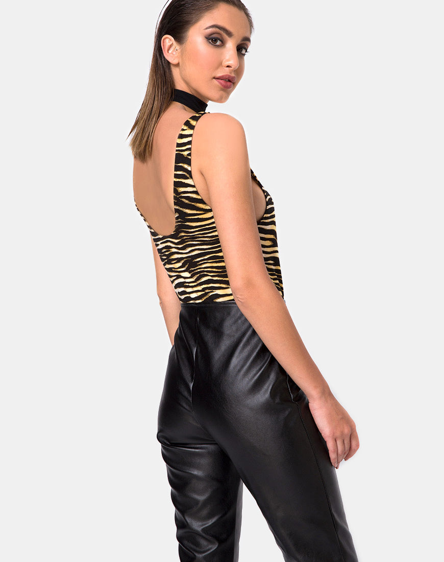 Immagine dei pantaloni da moto in pelle vegana nera