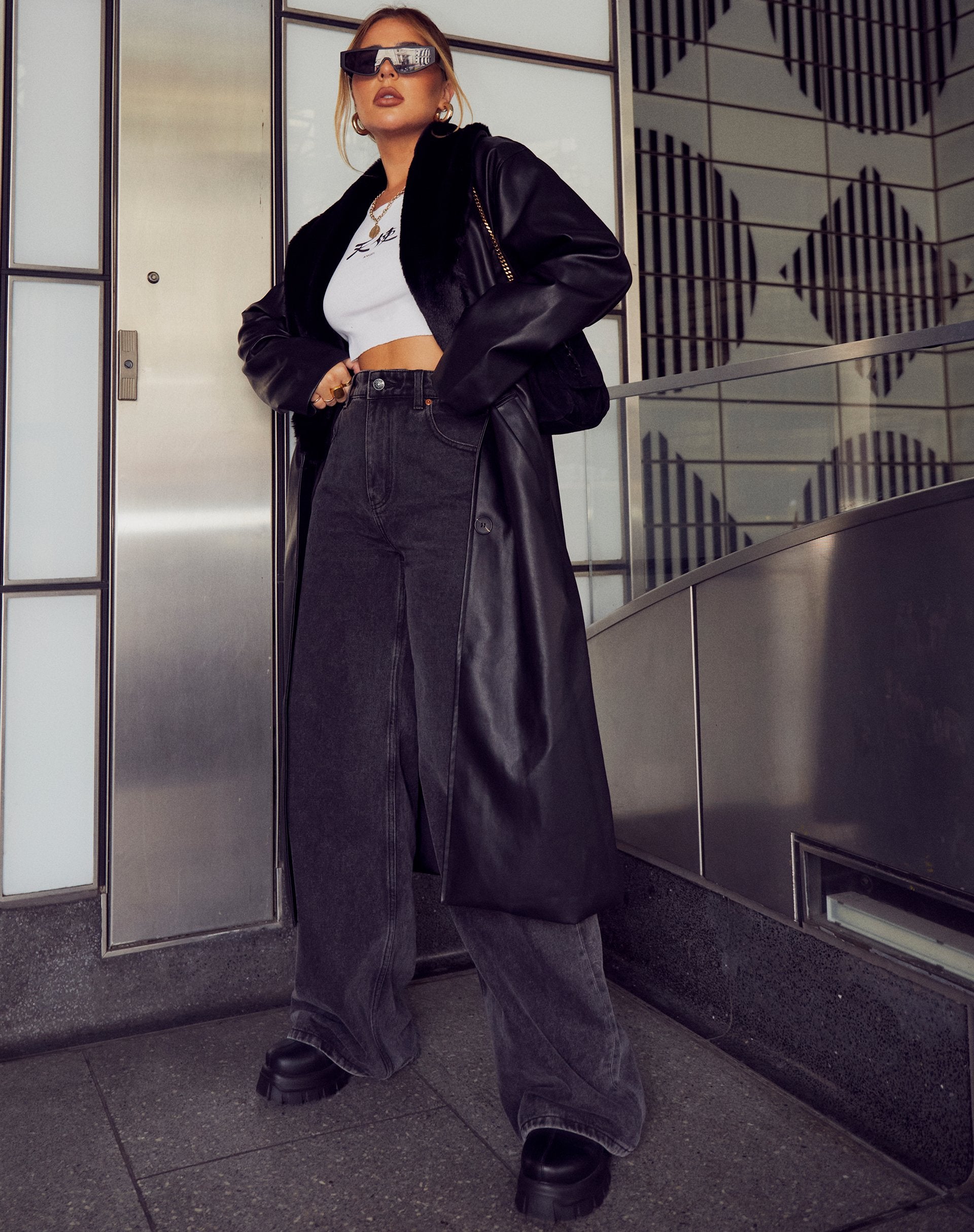 Immagine di Weaver Cappotto lungo in Pu Nero