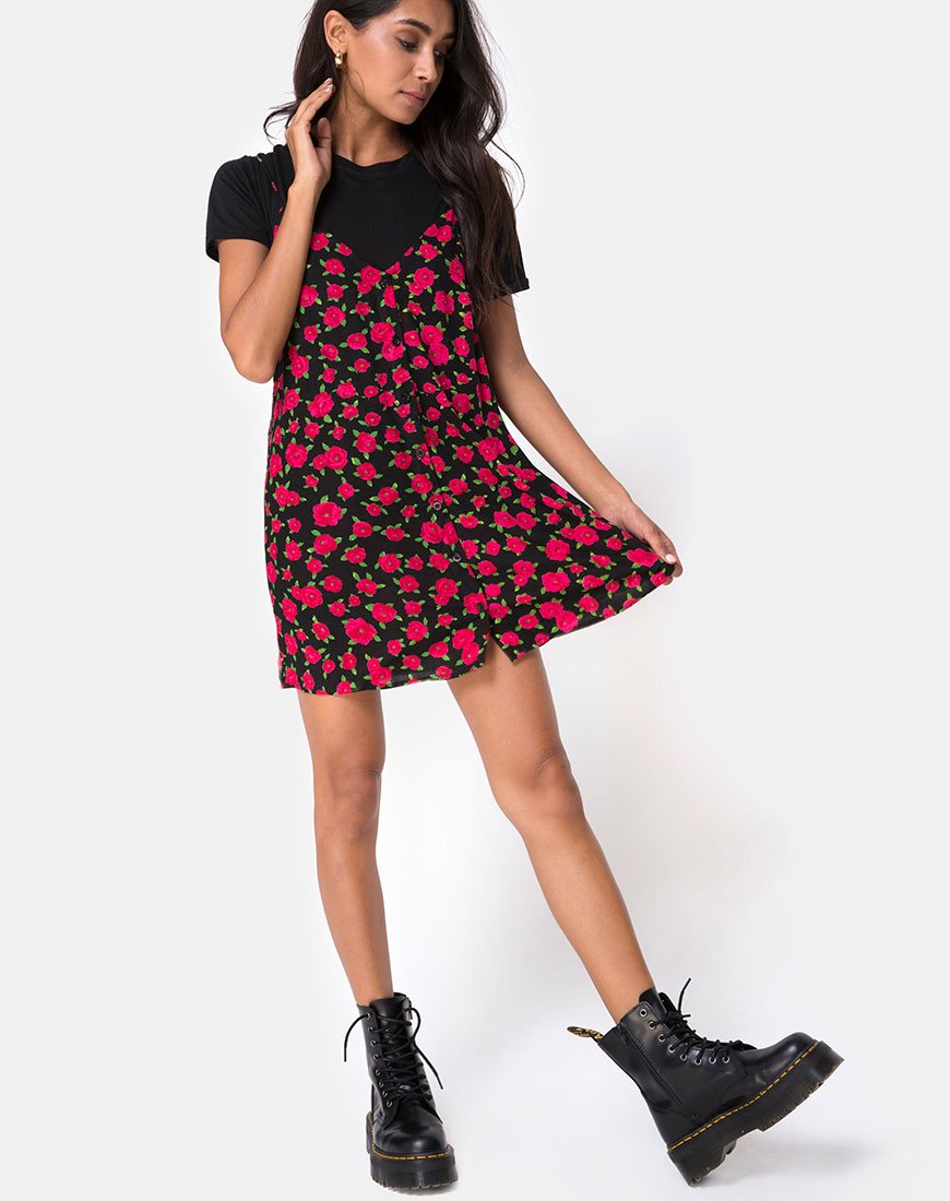 Immagine di Sanna Slip Dress in Red Bloom
