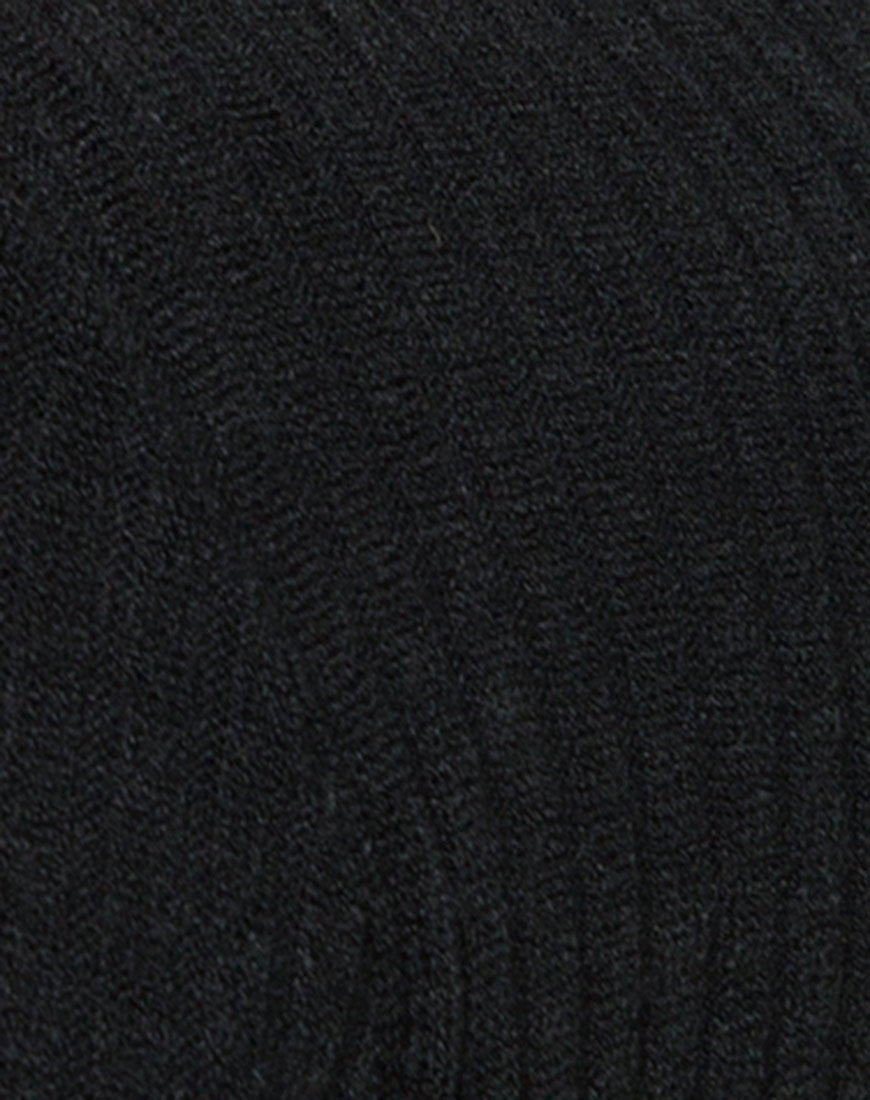 Immagine di Mya Cutout Dress in maglia a coste Nero