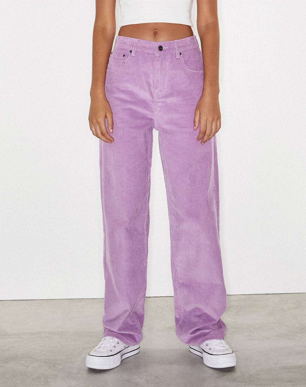 Pantaloni paralleli in cordoncino lilla