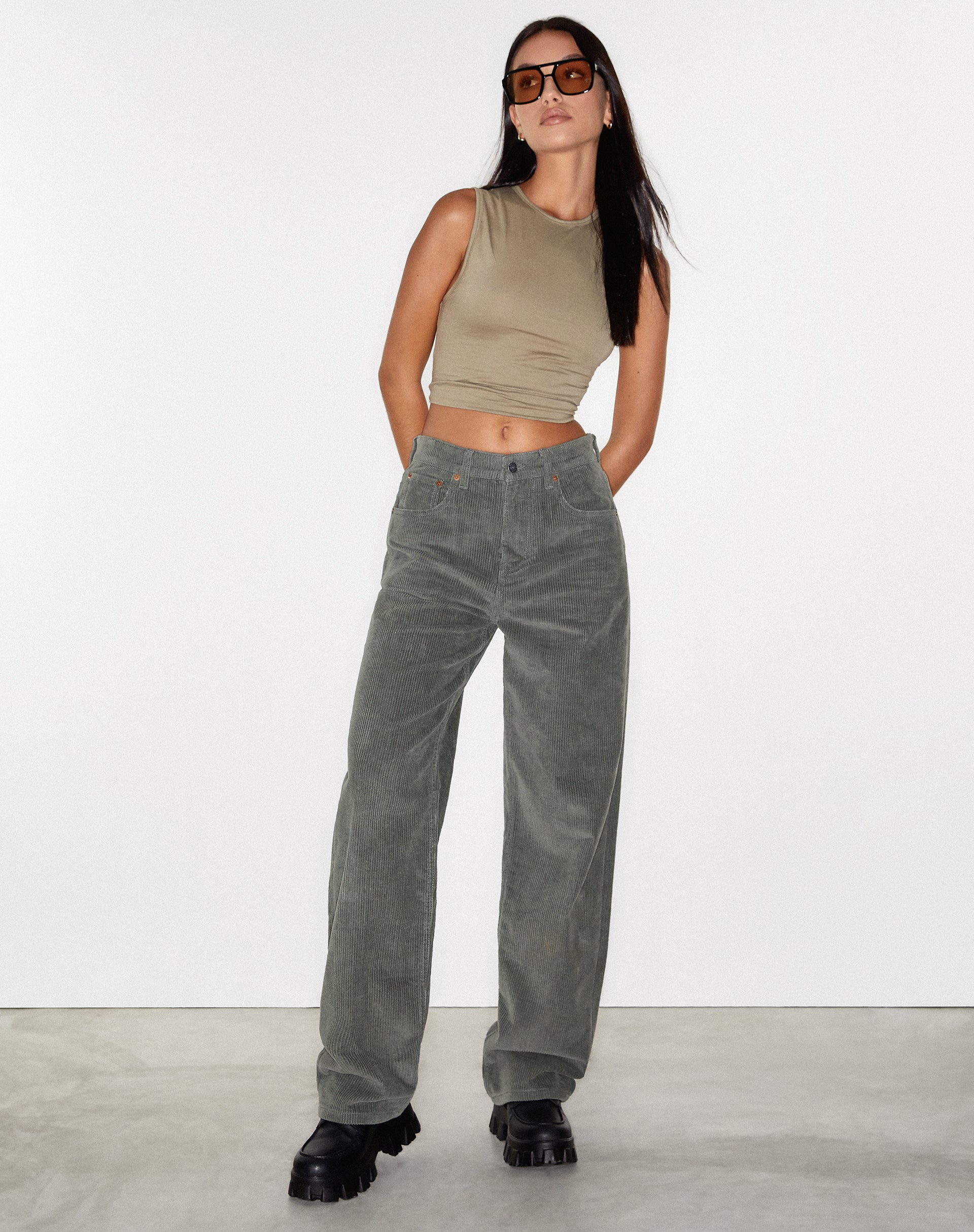 Immagine di Parallel Jean in Corda Olive