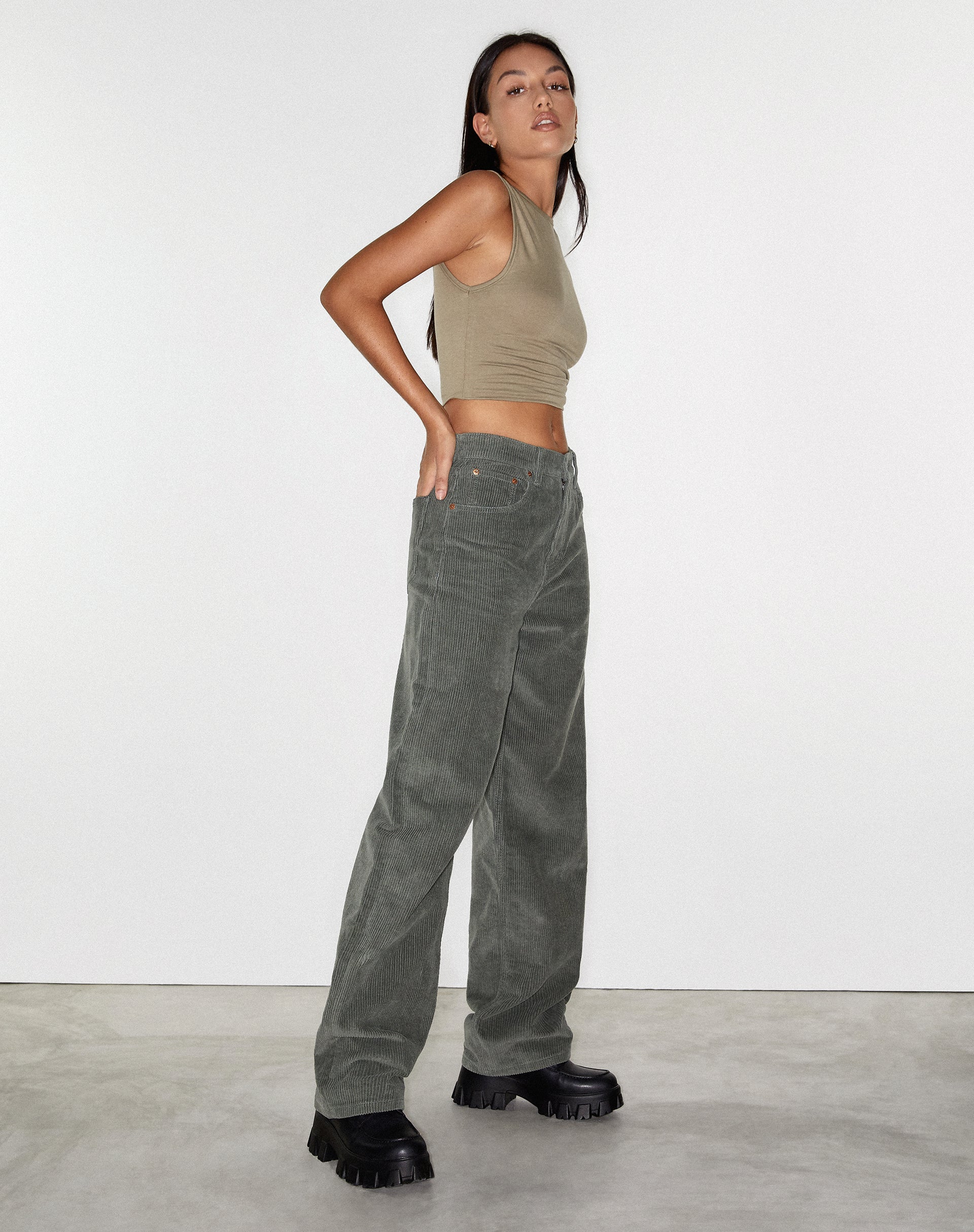Immagine di Parallel Jean in Corda Olive