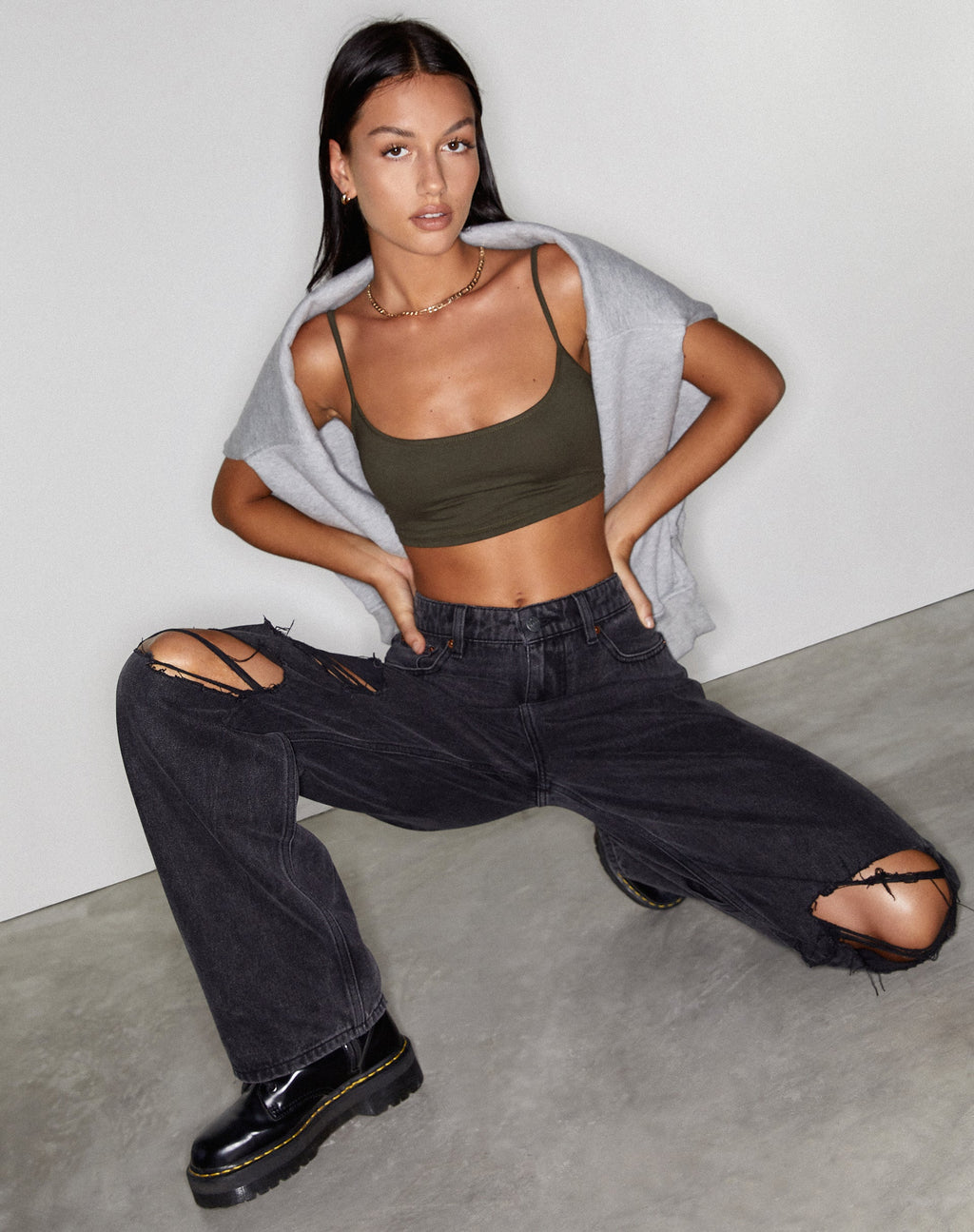 Jeans Parallel Rips in lavaggio nero