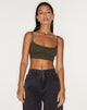 Immagine di Keenan Crop Top in lycra oliva