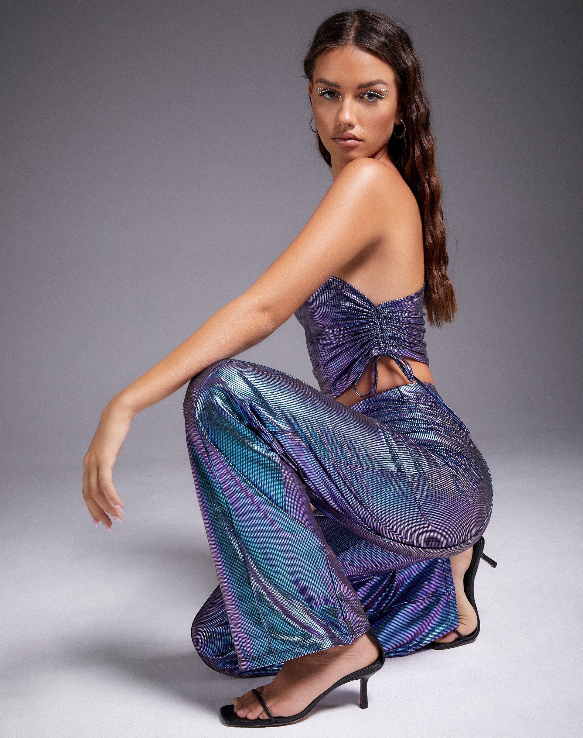 Immagine di Rutika Crop Top in viola olografico