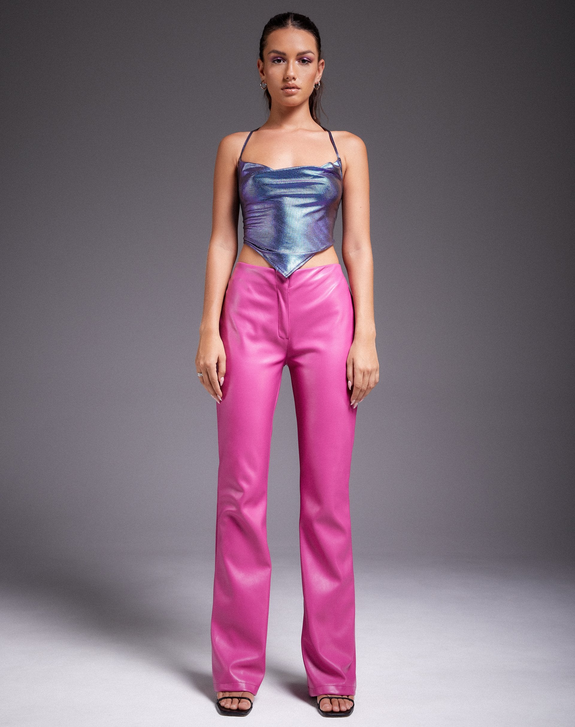 Ketia Crop Top in viola olografico