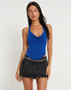 immagine di Nabas Cowl Neck Slinky Top in blu reale