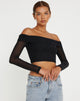immagine di Nagini Bardot Crop Top in nero
