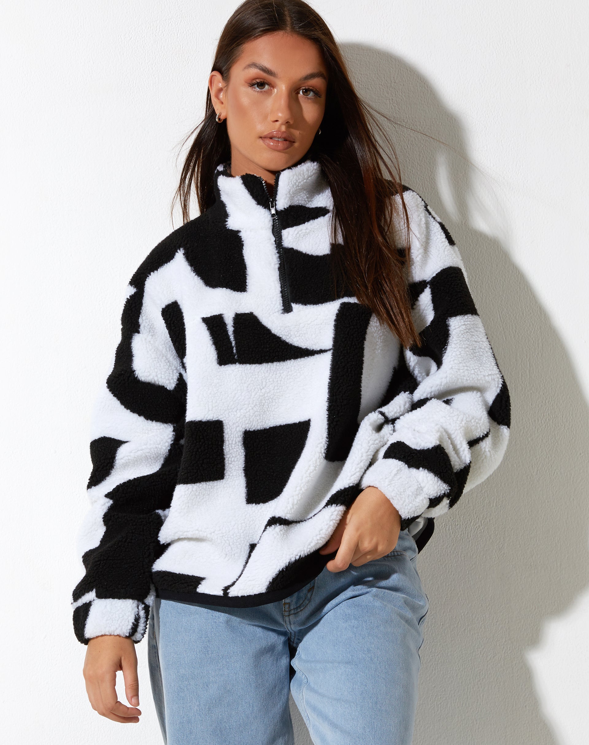 Giacca Naira in Geo Black and White