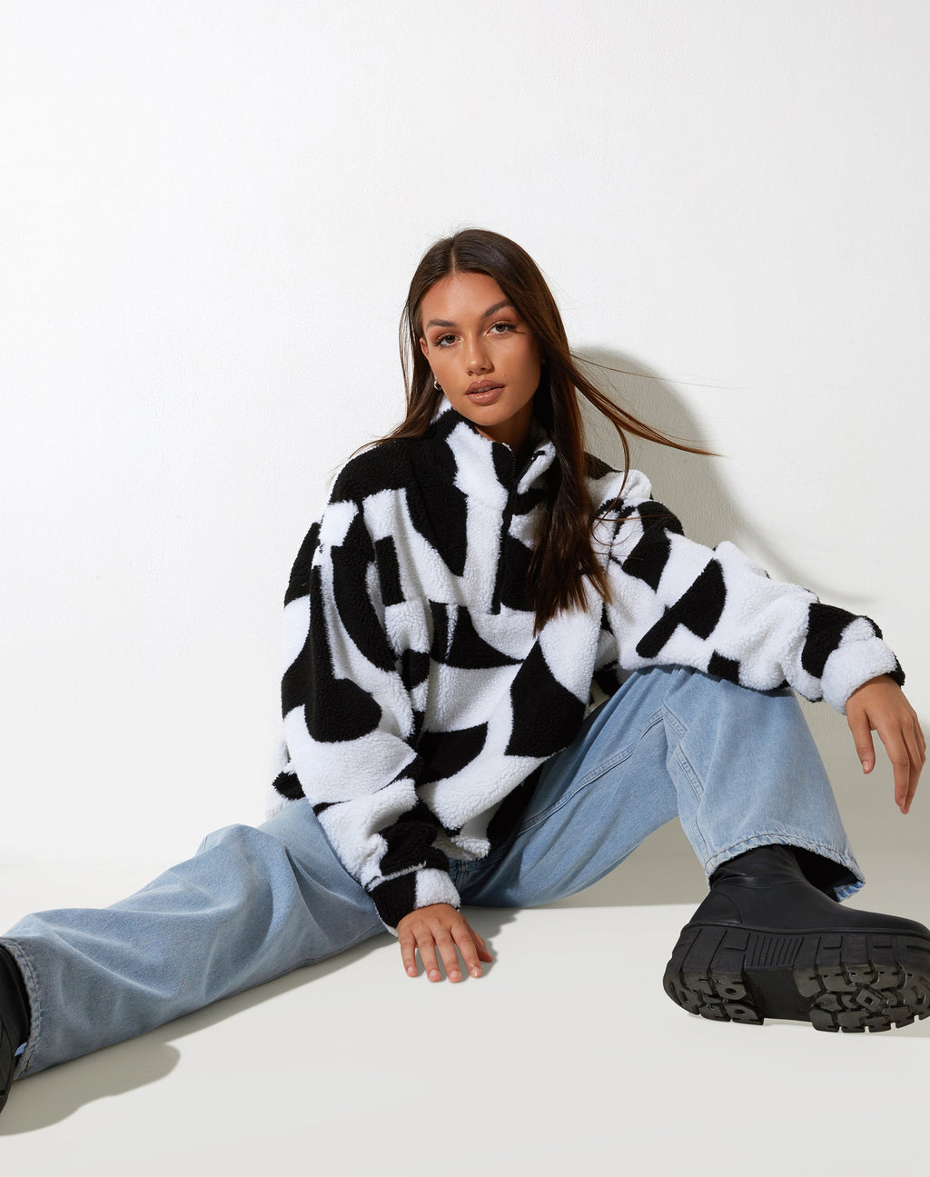 Giacca Naira in Geo Black and White