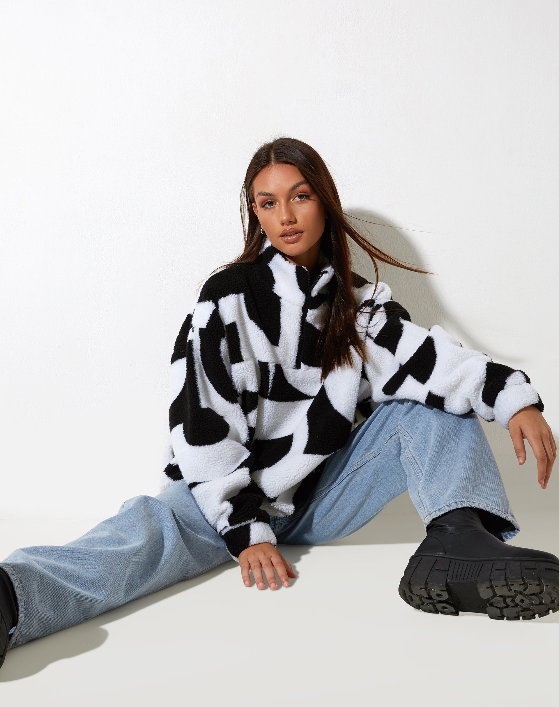 Giacca Naira in Geo Black and White