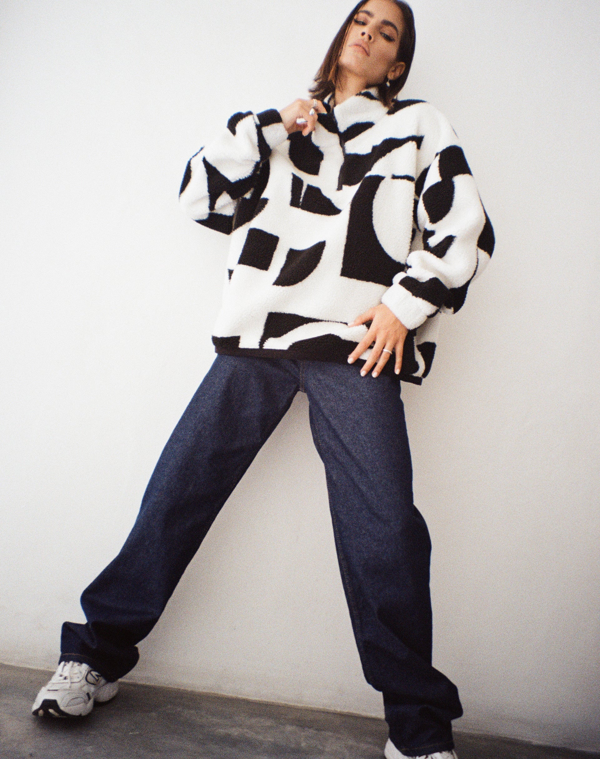 Giacca Naira in Geo Black and White