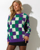 immagine di Namari Jumper in Check Green Purple