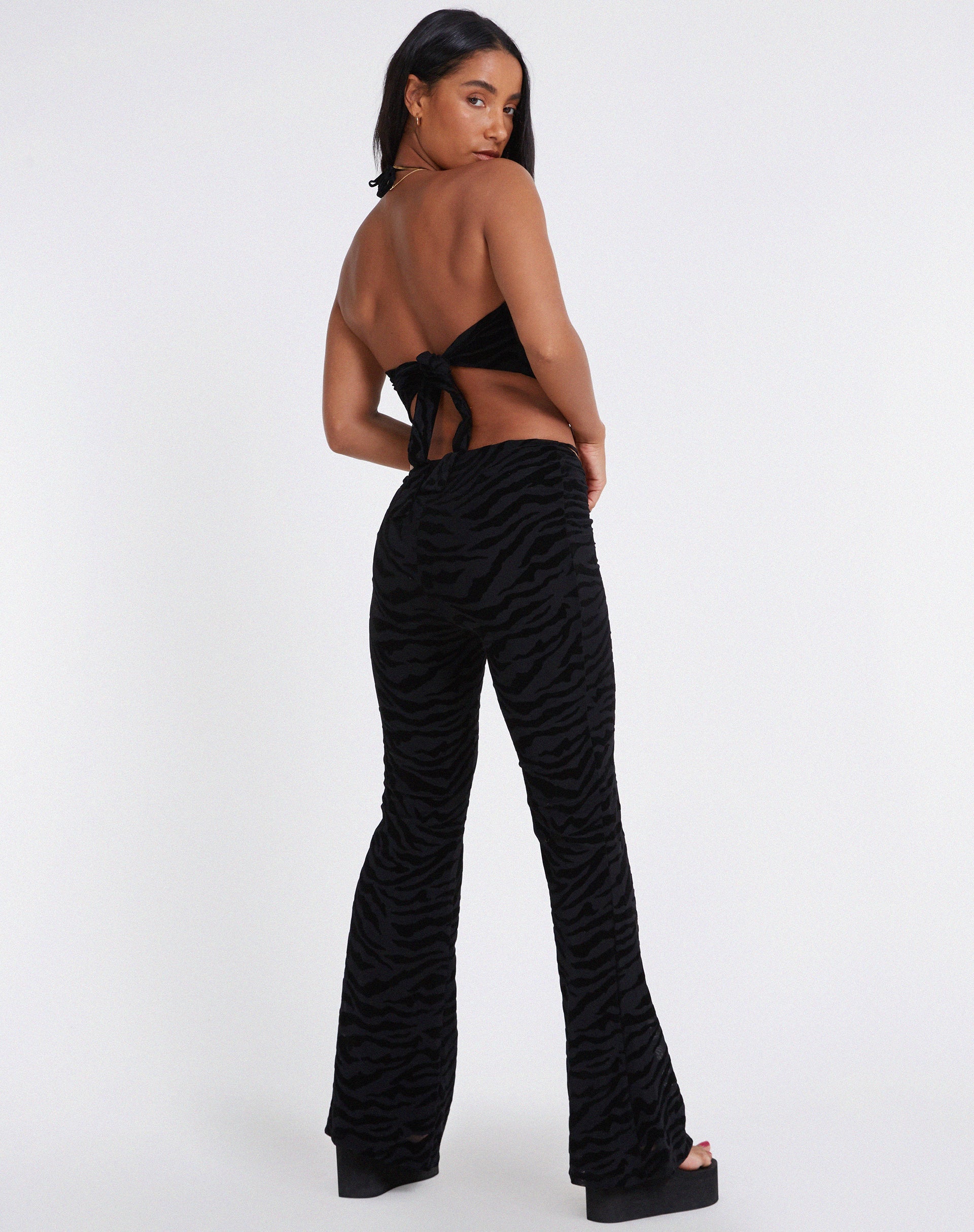 immagine dei pantaloni Nancha Flare in Zebra Flock Nero