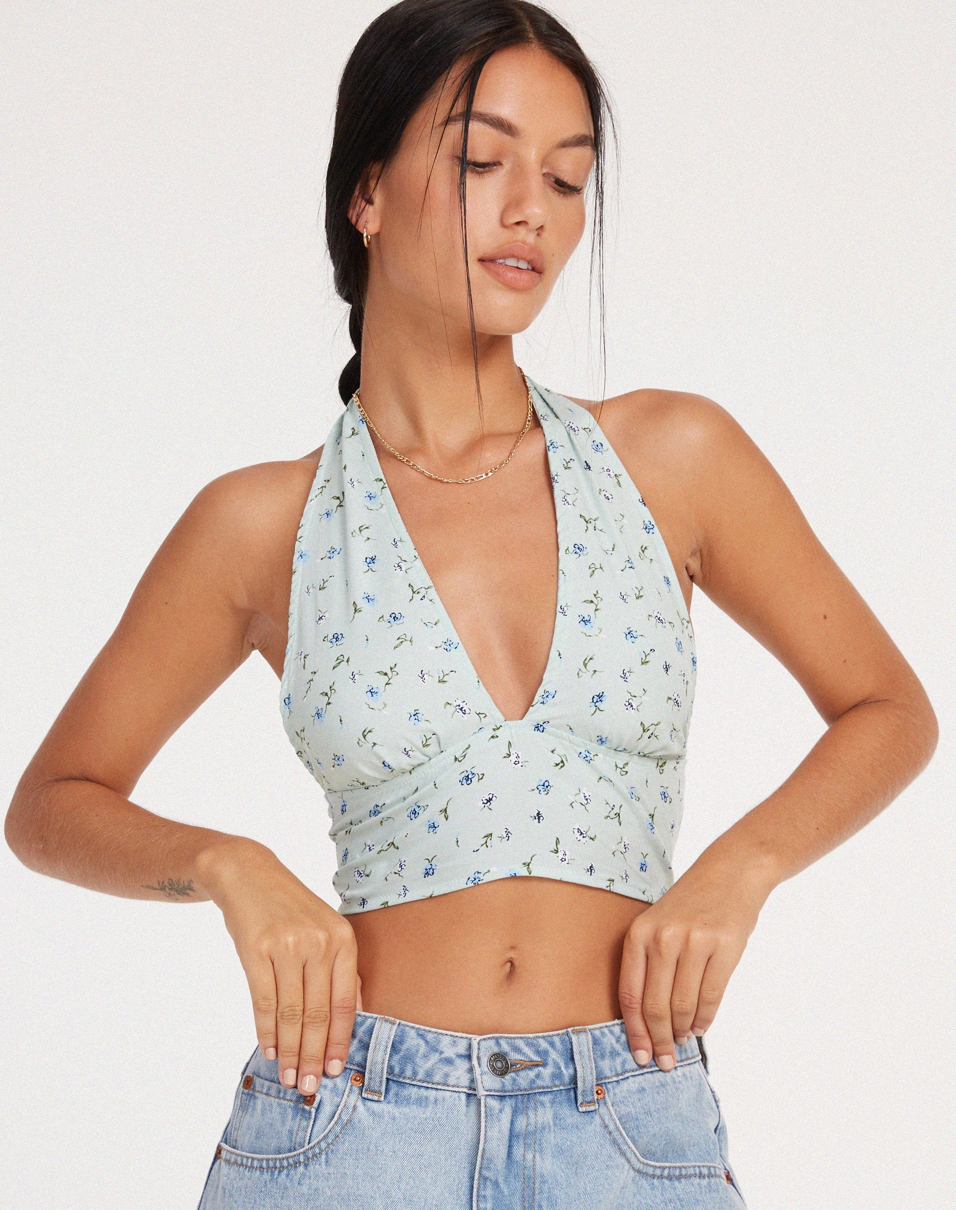immagine di Nanda Crop Top in Pretty Petal Green