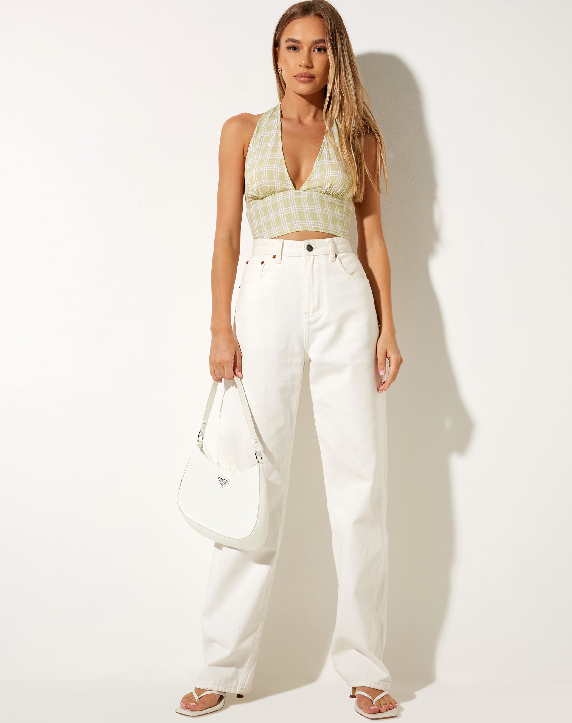 Immagine di Nanda Crop Top in salvia check