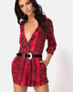 Immagine di Nanic Plunge Playsuit in Rosso Serpente