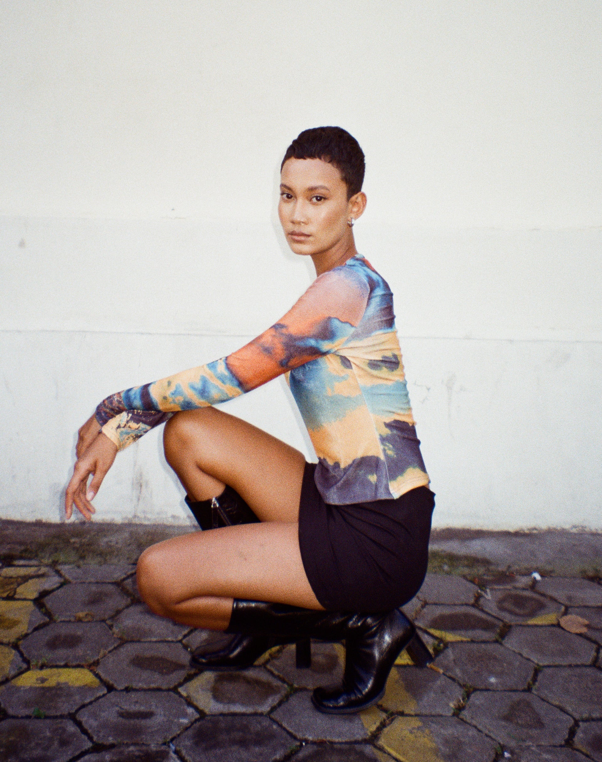 immagine di Narita Long Sleeve Top in Heat Map
