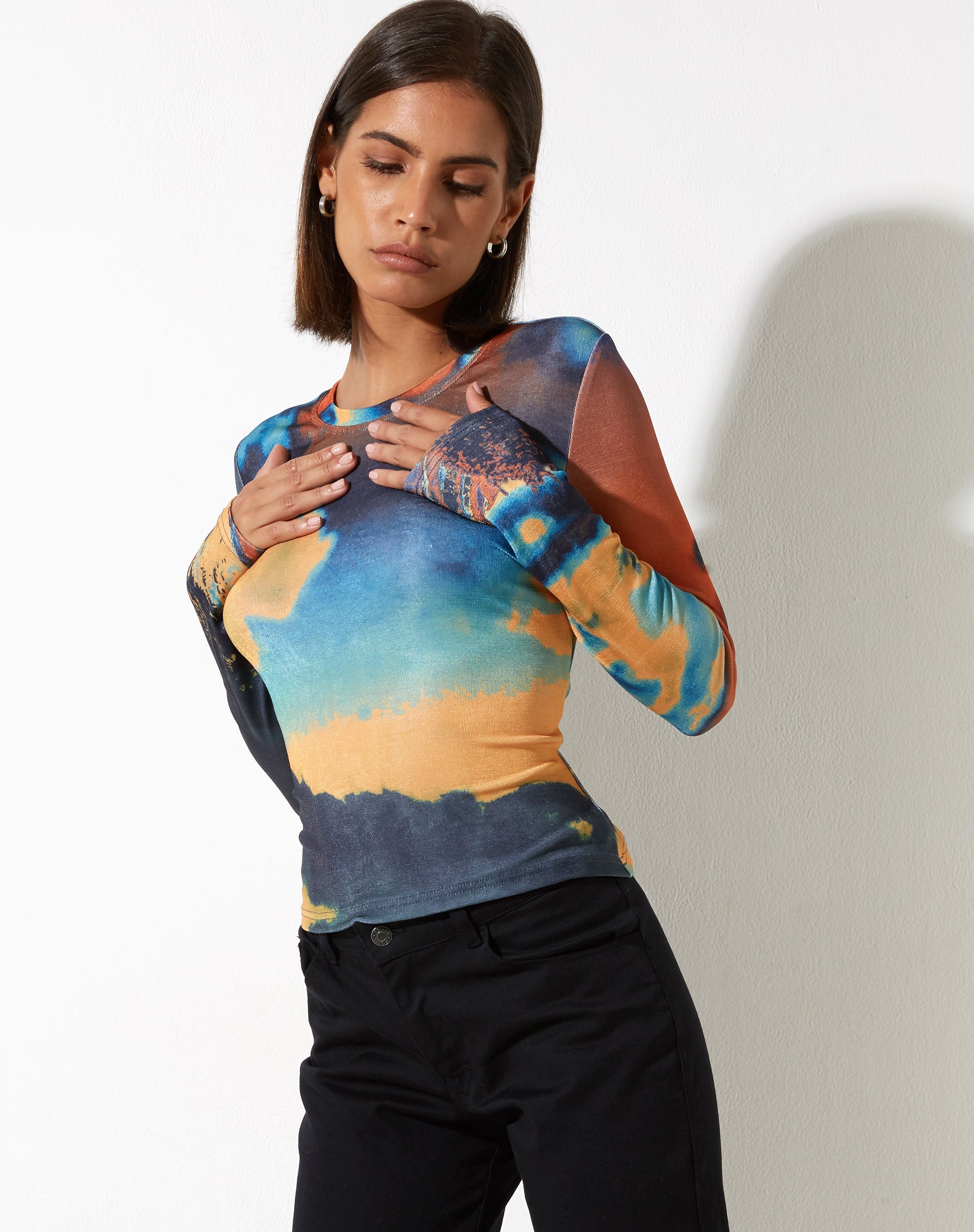 immagine di Narita Long Sleeve Top in Heat Map