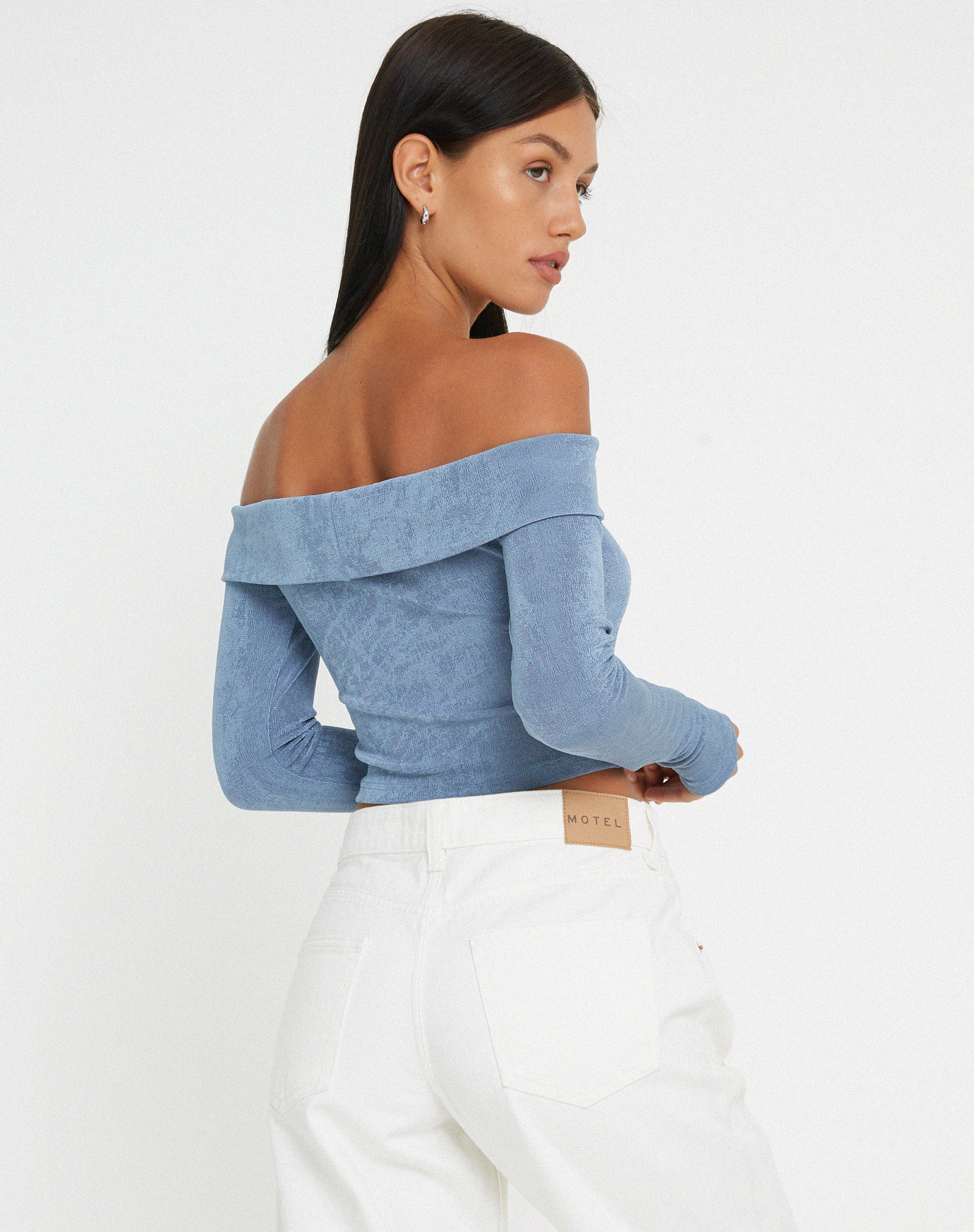 immagine di Nasari Crop Top in Blue Grey