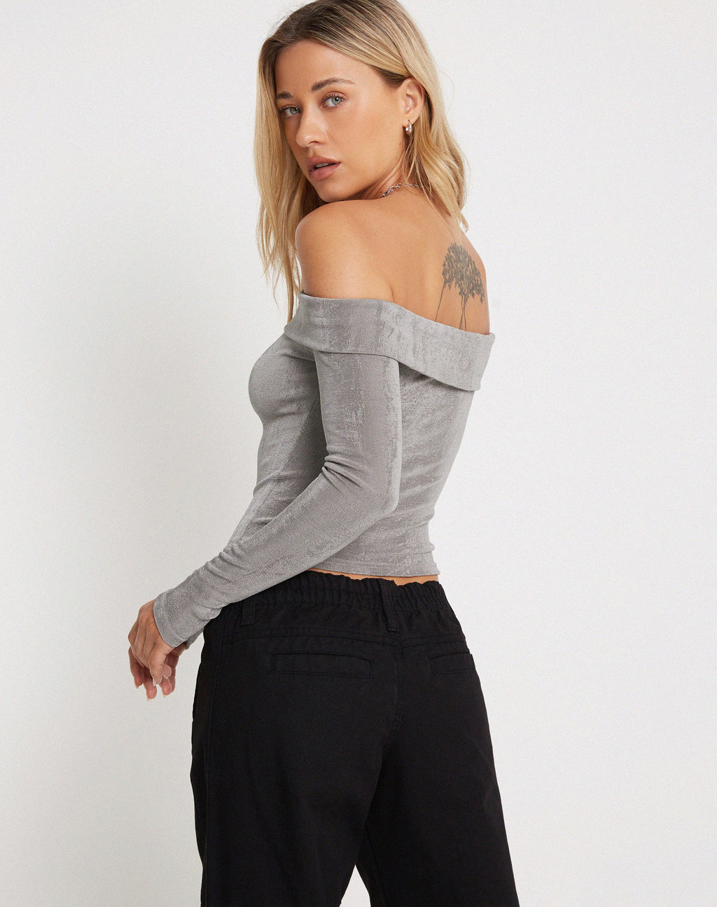Nasari - Top Bardot in grigio