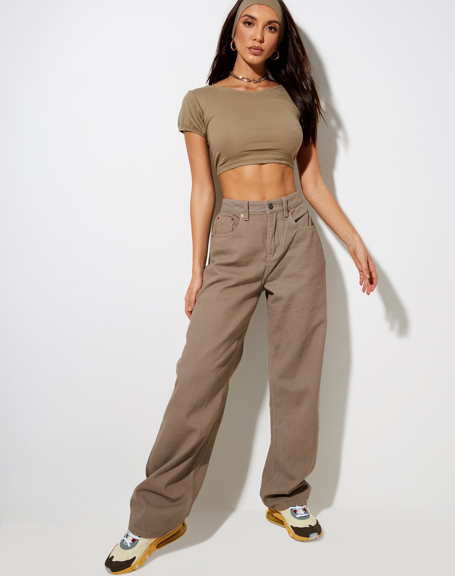 Immagine di Natka Crop Top in Rib Eucalyptus