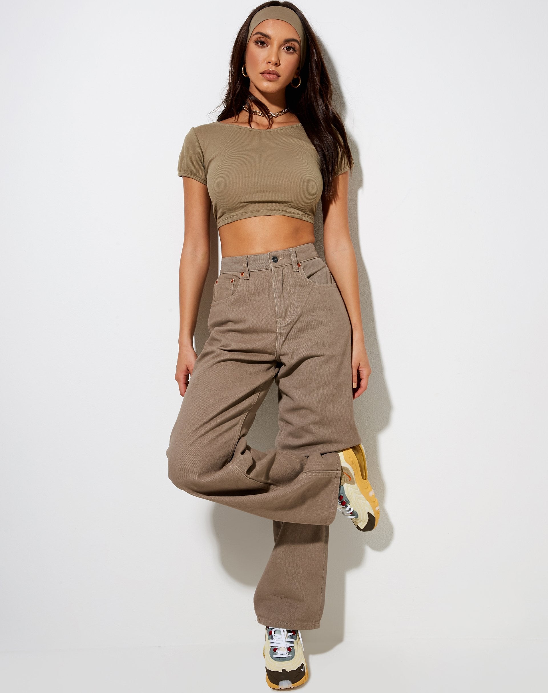 Immagine di Natka Crop Top in Rib Eucalyptus