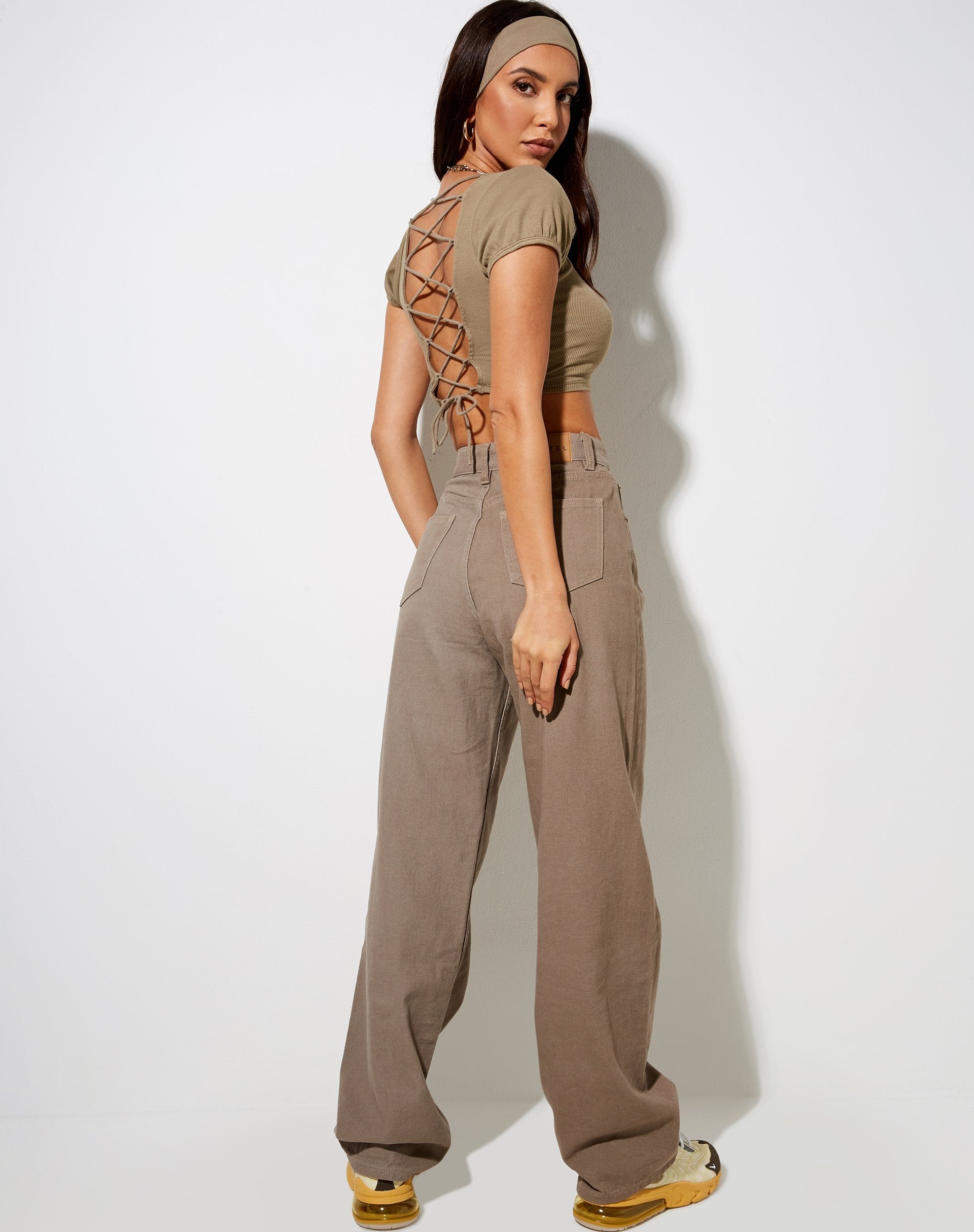 Immagine di Natka Crop Top in Rib Eucalyptus
