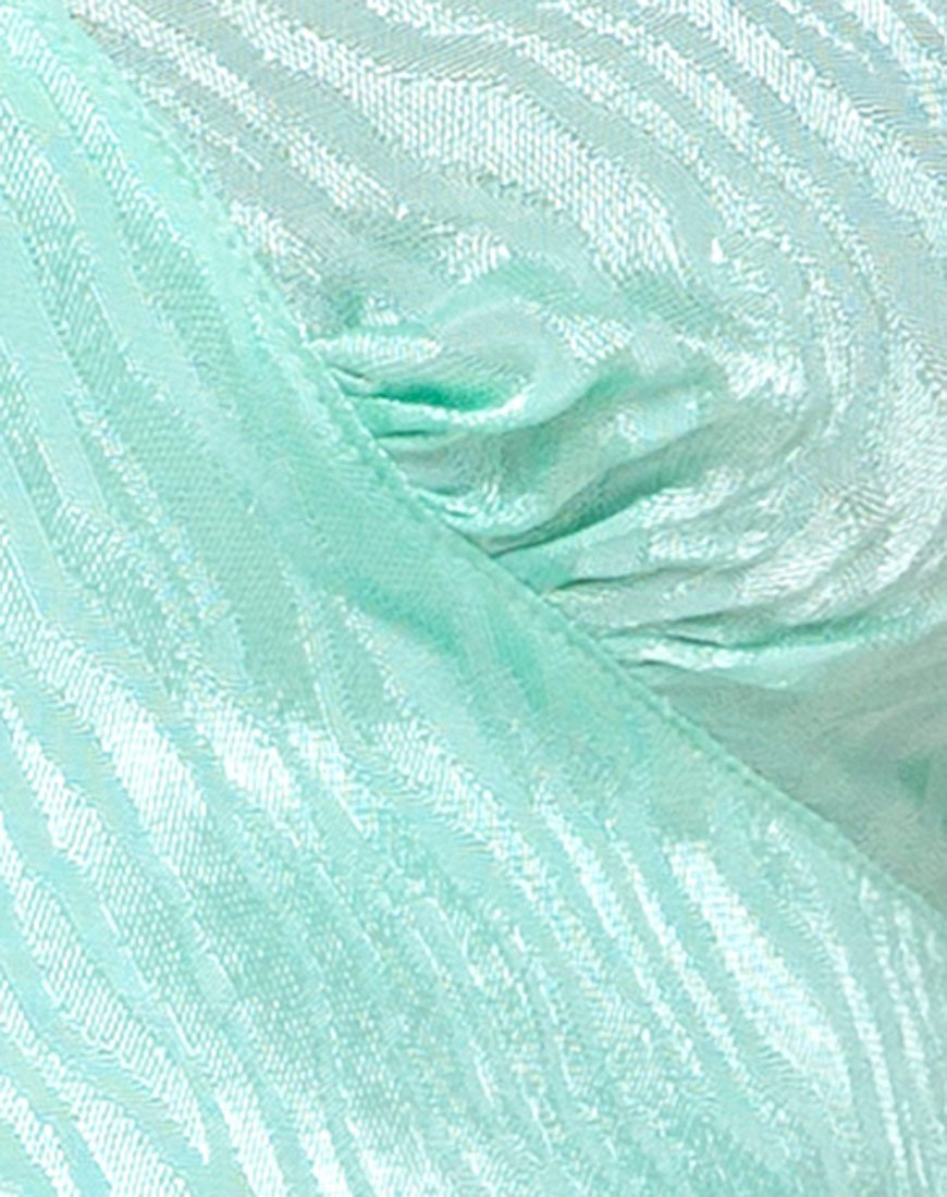 Immagine di Naya Crop Top in satin Zebra Aquamarine