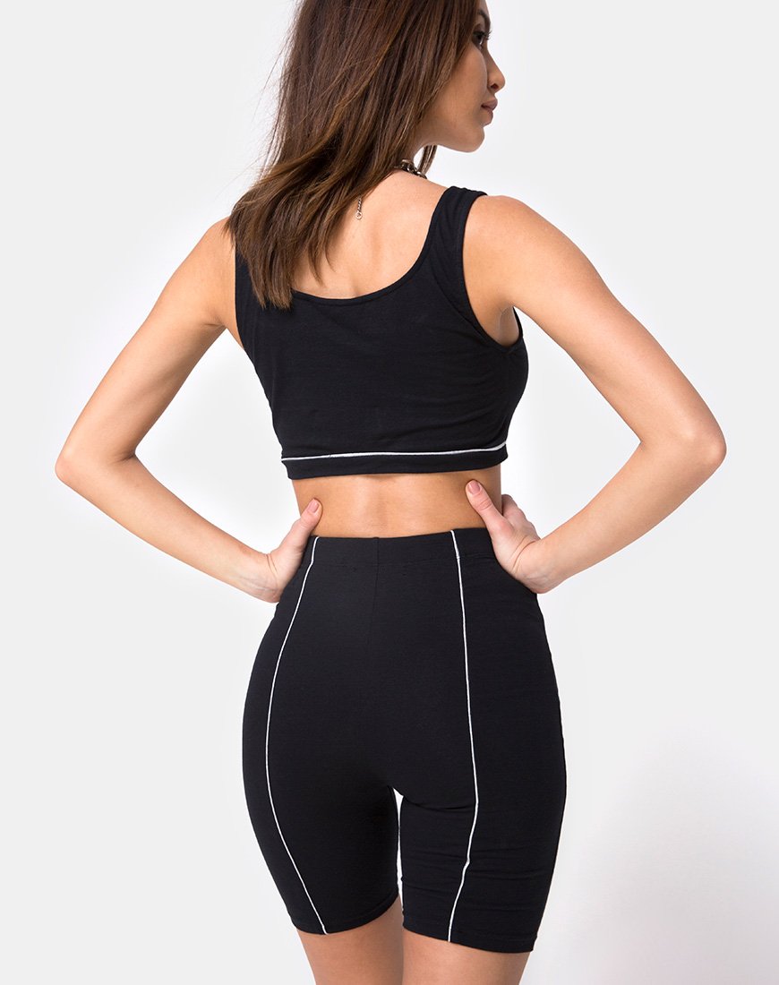 Pantaloncini da ciclista Neho in nero con linea di tubatura